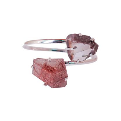 DUAL CLEAR QUARTZ WITH INCLUSIONS BRACELETS
