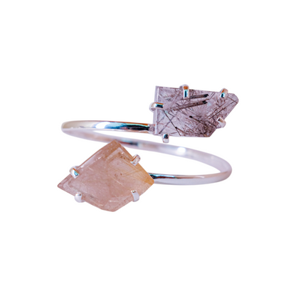 DUAL CLEAR QUARTZ WITH INCLUSIONS BRACELETS