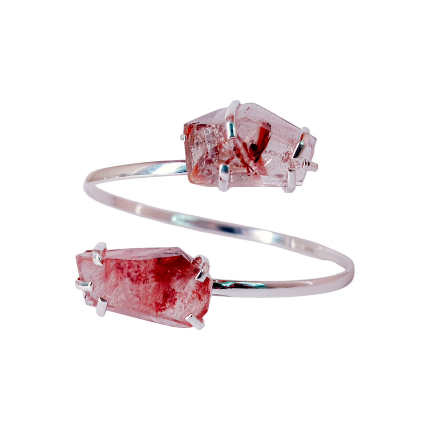 DUAL CLEAR QUARTZ WITH INCLUSIONS BRACELETS