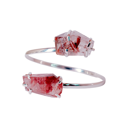 DUAL CLEAR QUARTZ WITH INCLUSIONS BRACELETS