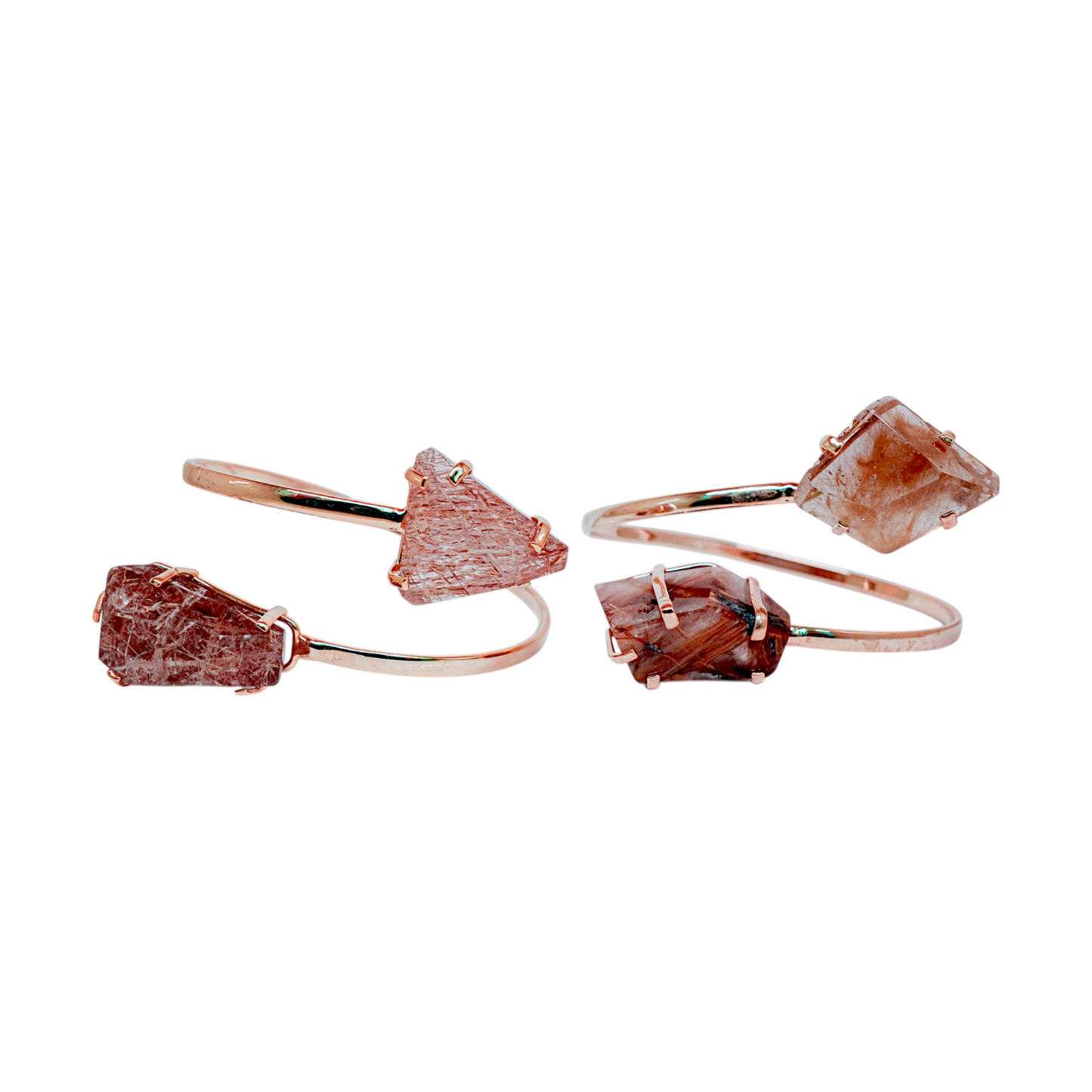 DUAL CLEAR QUARTZ WITH INCLUSIONS BRACELETS