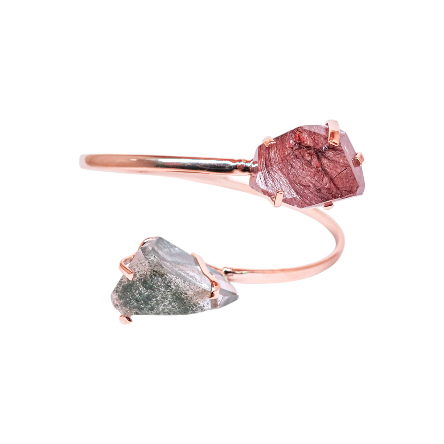 DUAL CLEAR QUARTZ WITH INCLUSIONS BRACELETS