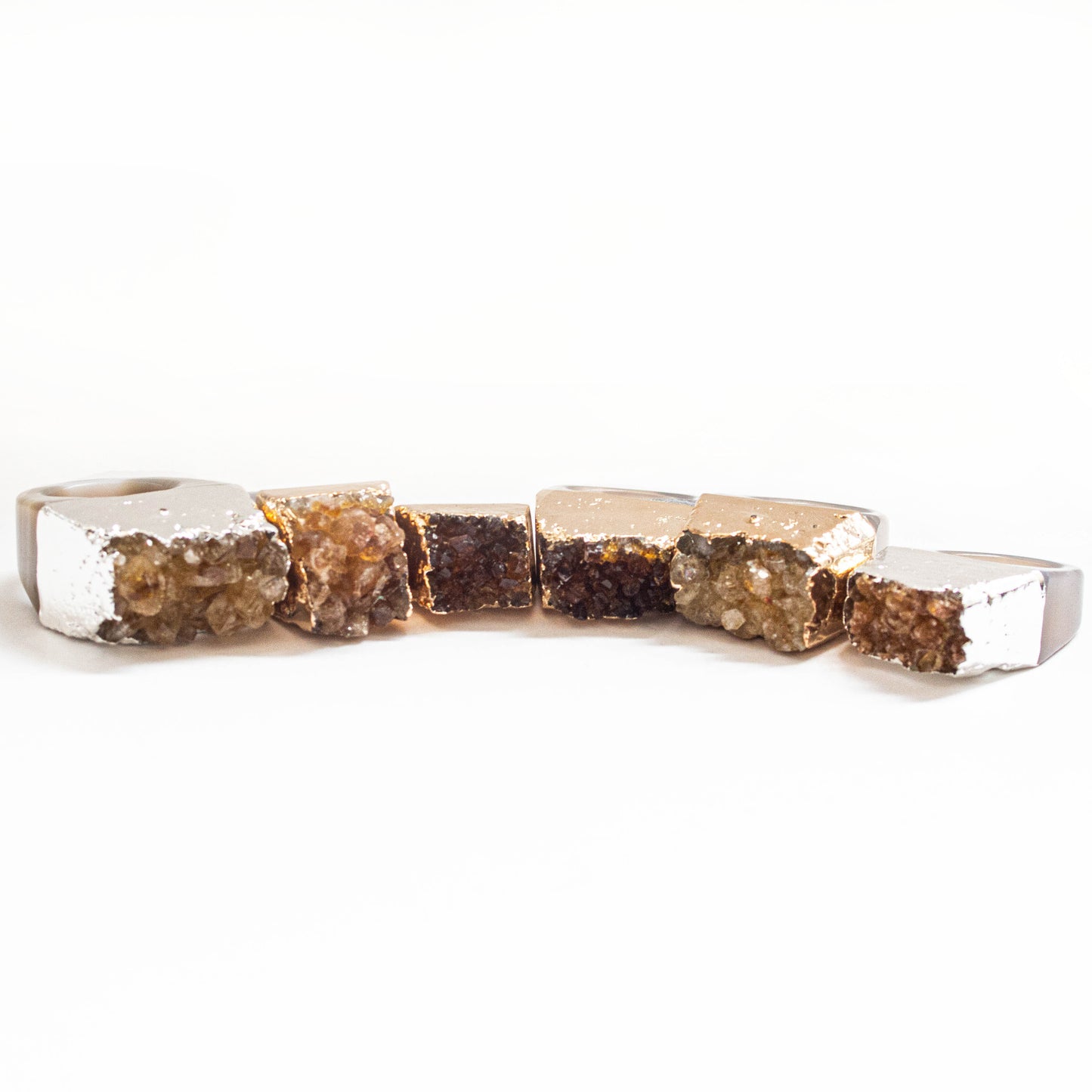 plated edges - citrine druzy