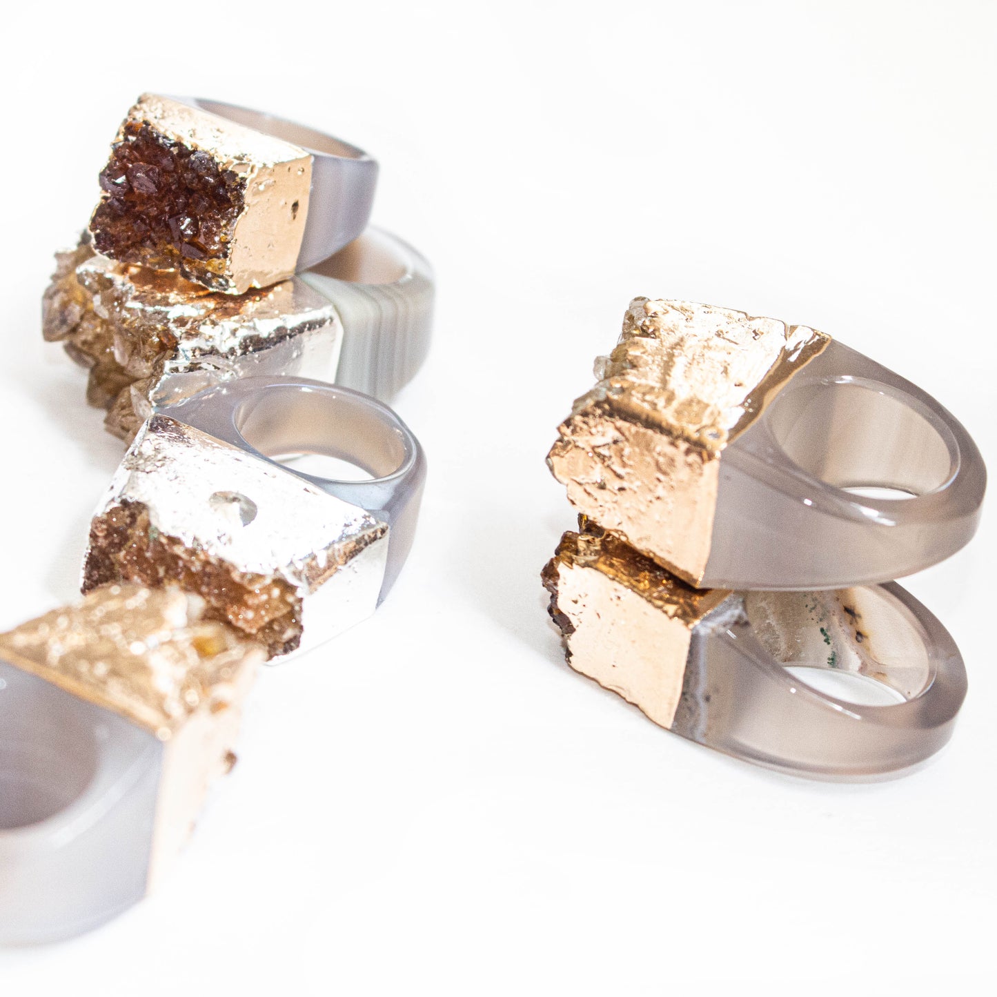 plated edges - citrine druzy
