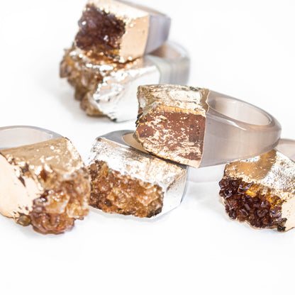 plated edges - citrine druzy