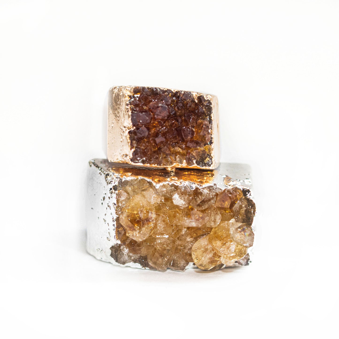 plated edges - citrine druzy