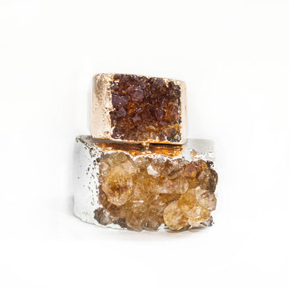 plated edges - citrine druzy