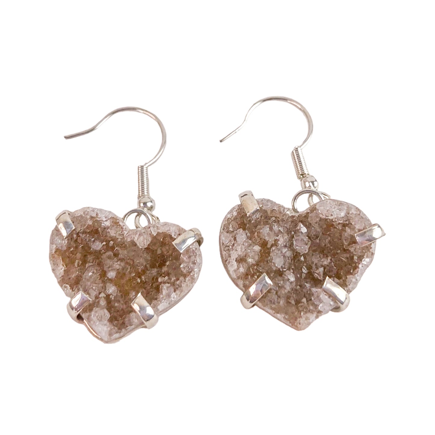 Druzy Heart Earrings