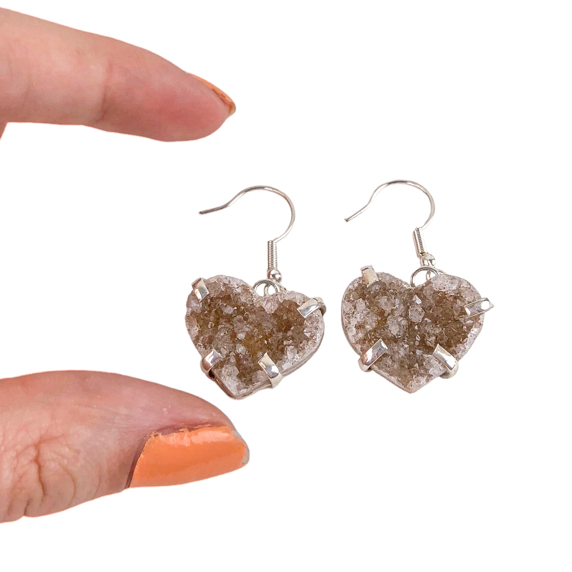 Druzy Heart Earrings