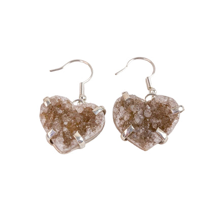 Druzy Heart Earrings