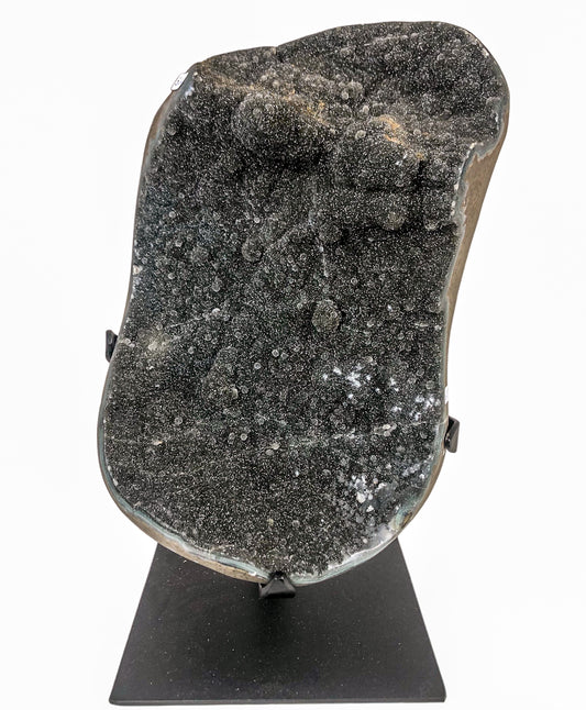 Large Black Druzy on Stand - Nativa Gems Brazil