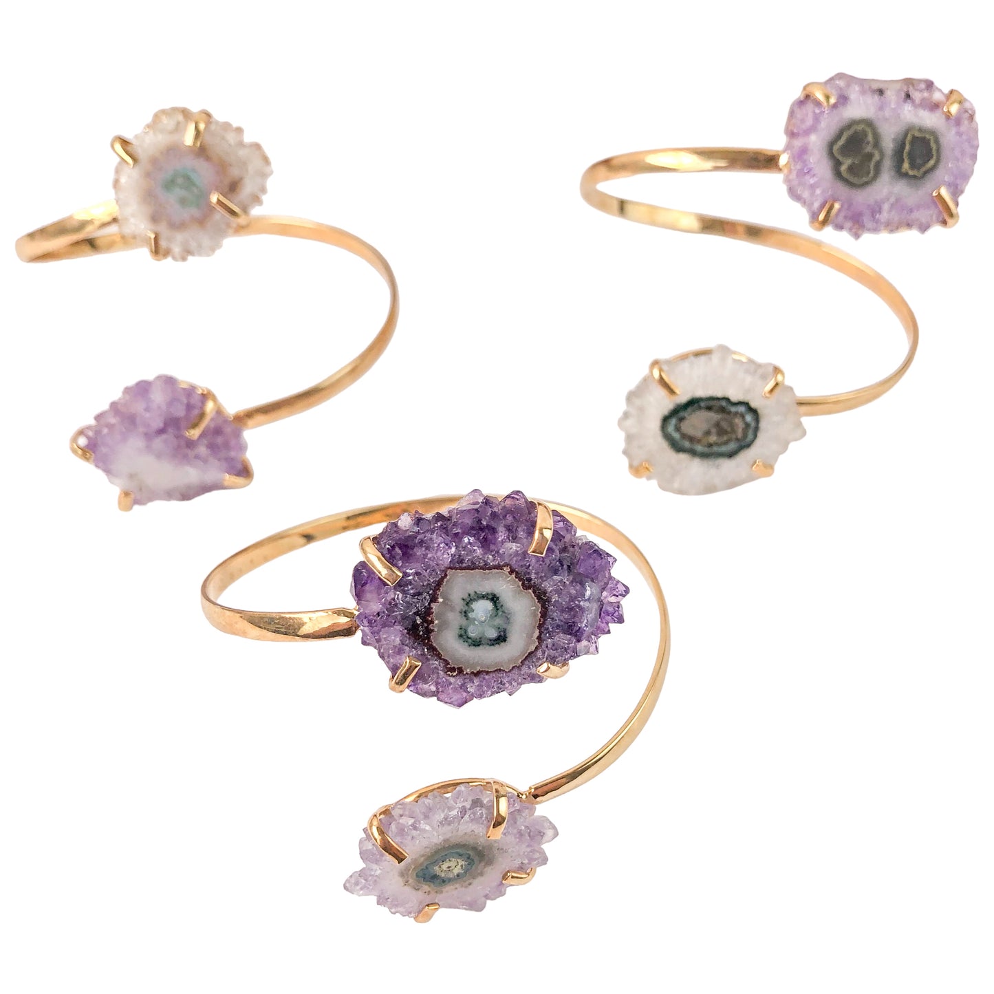 Dual Amethyst Stalactite Bracelets