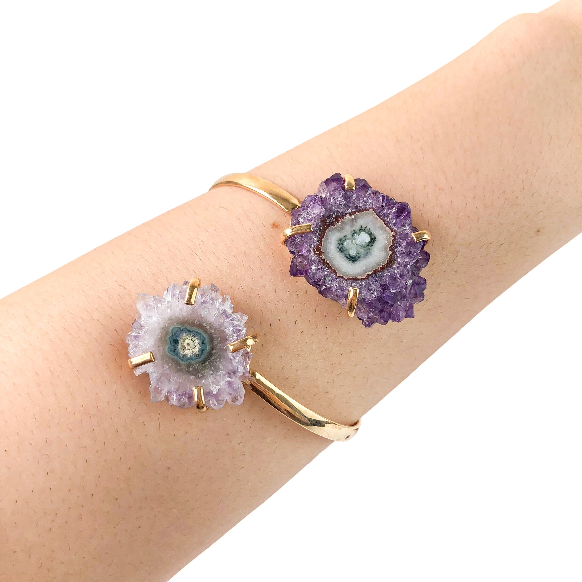 Dual Amethyst Stalactite Bracelets