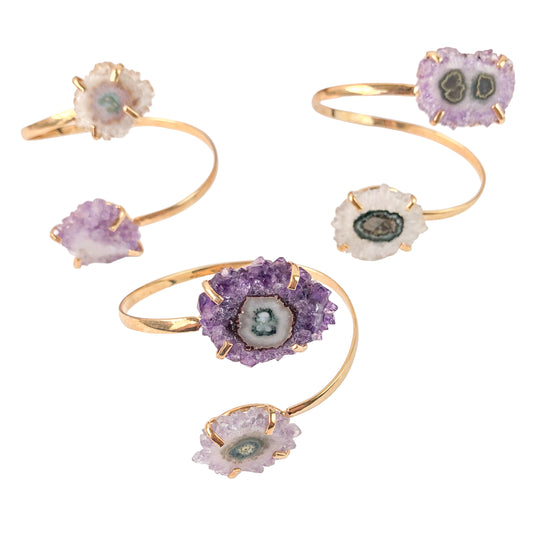 Dual Amethyst Stalactite Bracelets