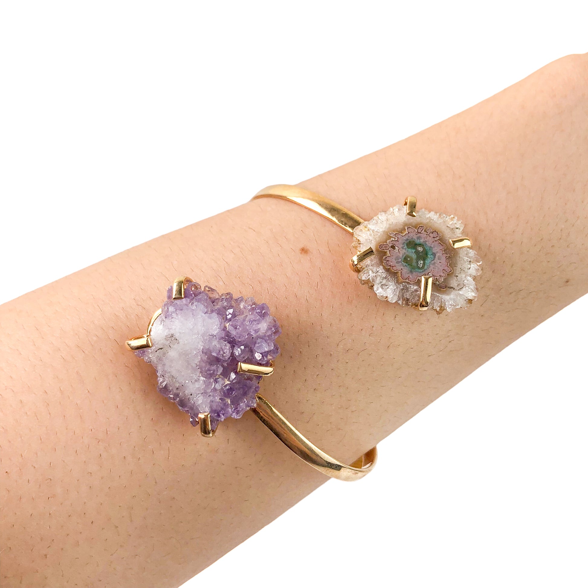 Dual Amethyst Stalactite Bracelets