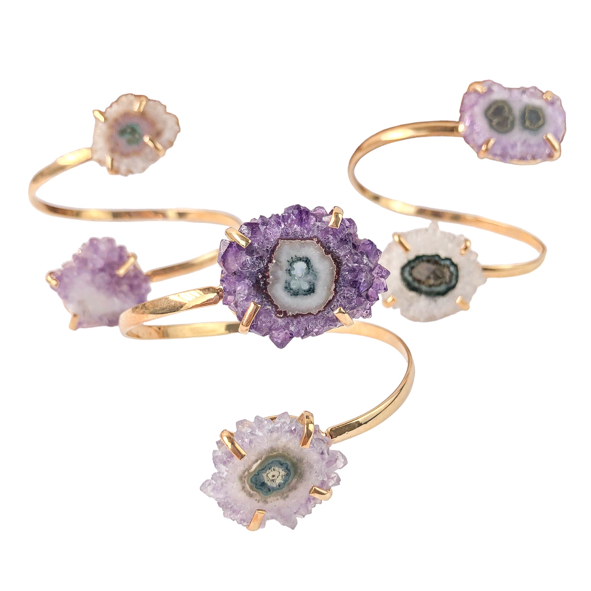 Dual Amethyst Stalactite Bracelets