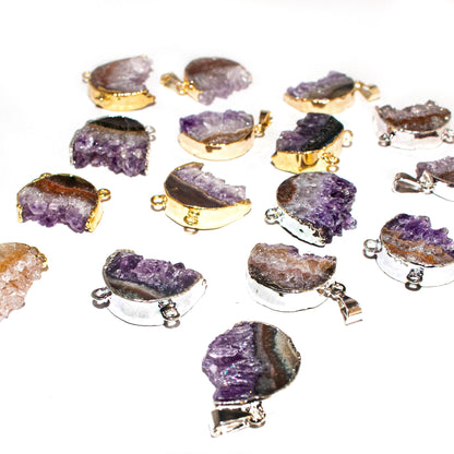 Amethyst Half Moon Pendants