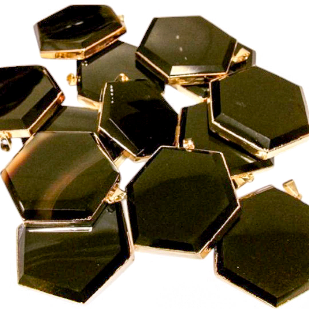 Hexagon Cut Quartz Pendants