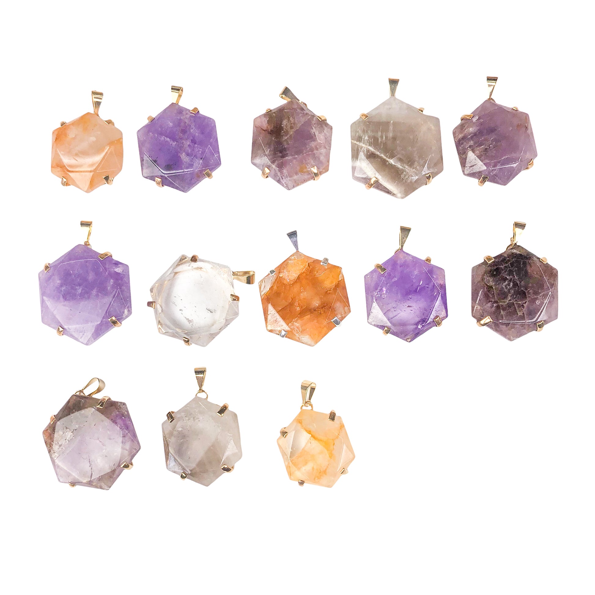 Hexagon Quartz Pendants