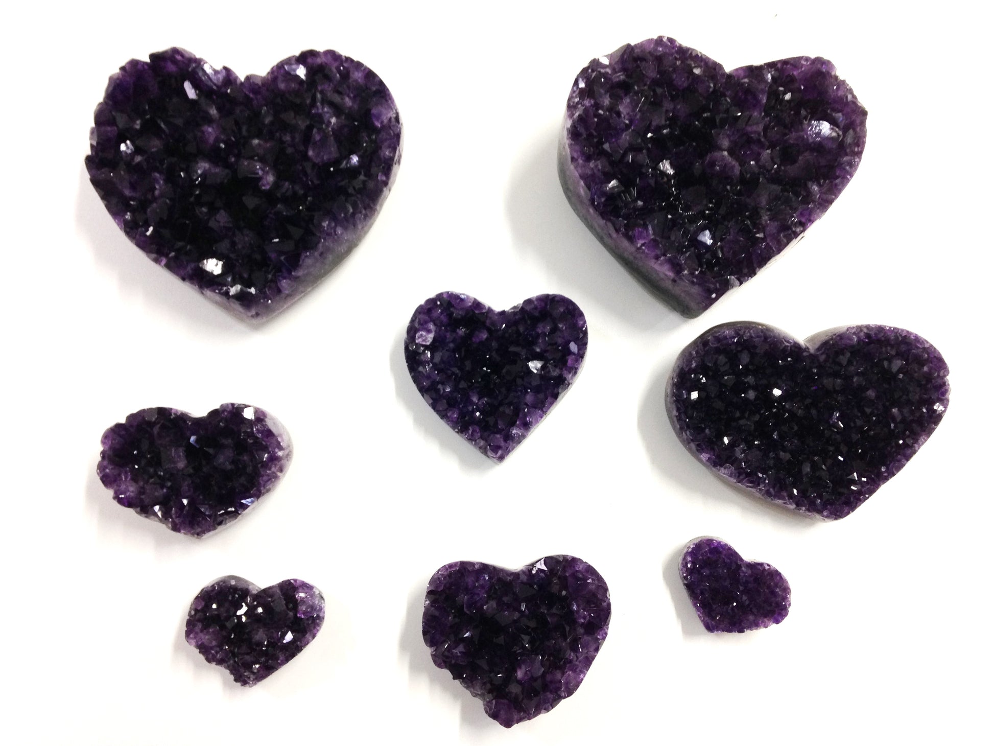 Amethyst Cluster Hearts from Brazil - Nativa Gems