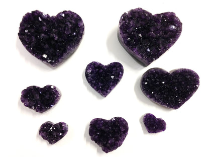 Amethyst Cluster Hearts from Brazil - Nativa Gems