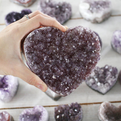 Amethyst Cluster Hearts from Brazil - Nativa Gems