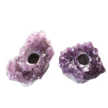 AMETHYST CLUSTER CANDLE HOLDER - A