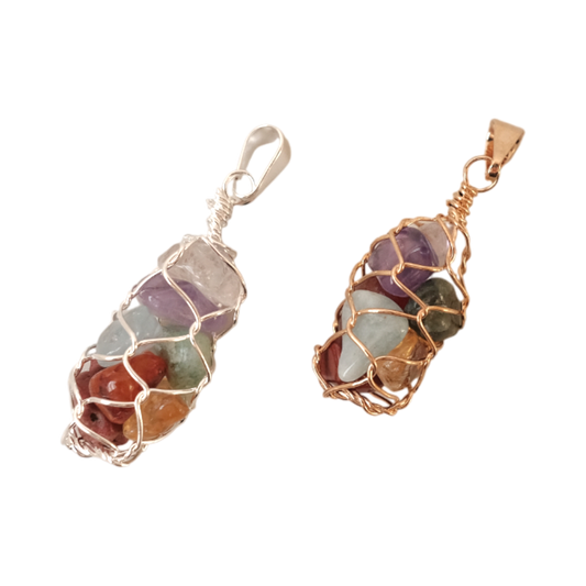 CHACKRA STONES BAG WIRE WRAPPED MINI
