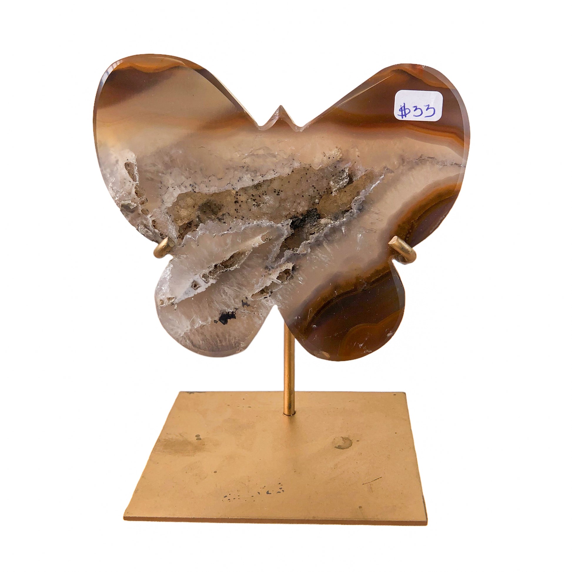 Natural Agate Butterfly on Stand