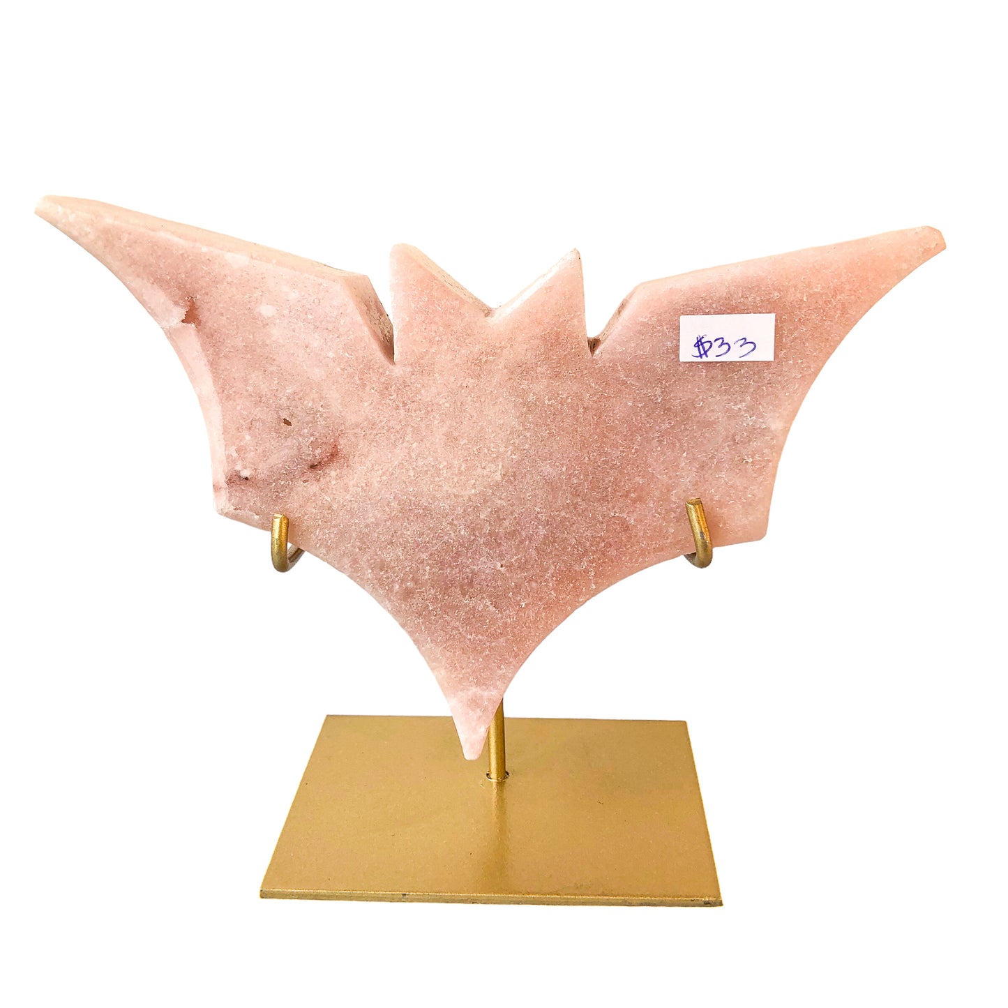 Pink Amethyst Bat on Stand