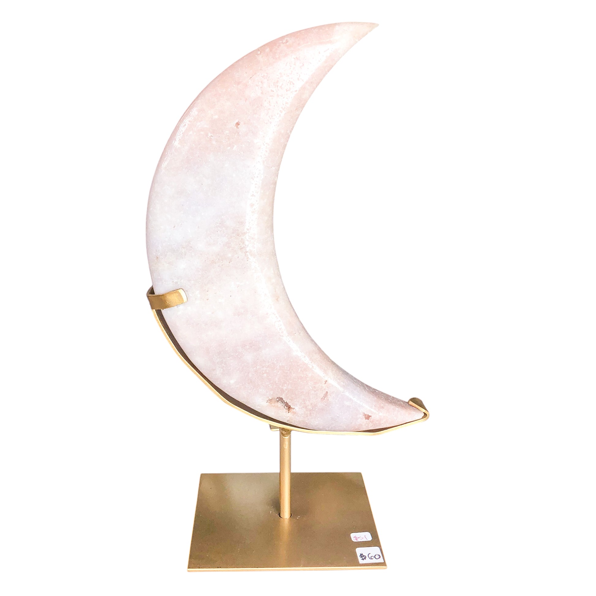 Pink Amethyst Moon on Stand