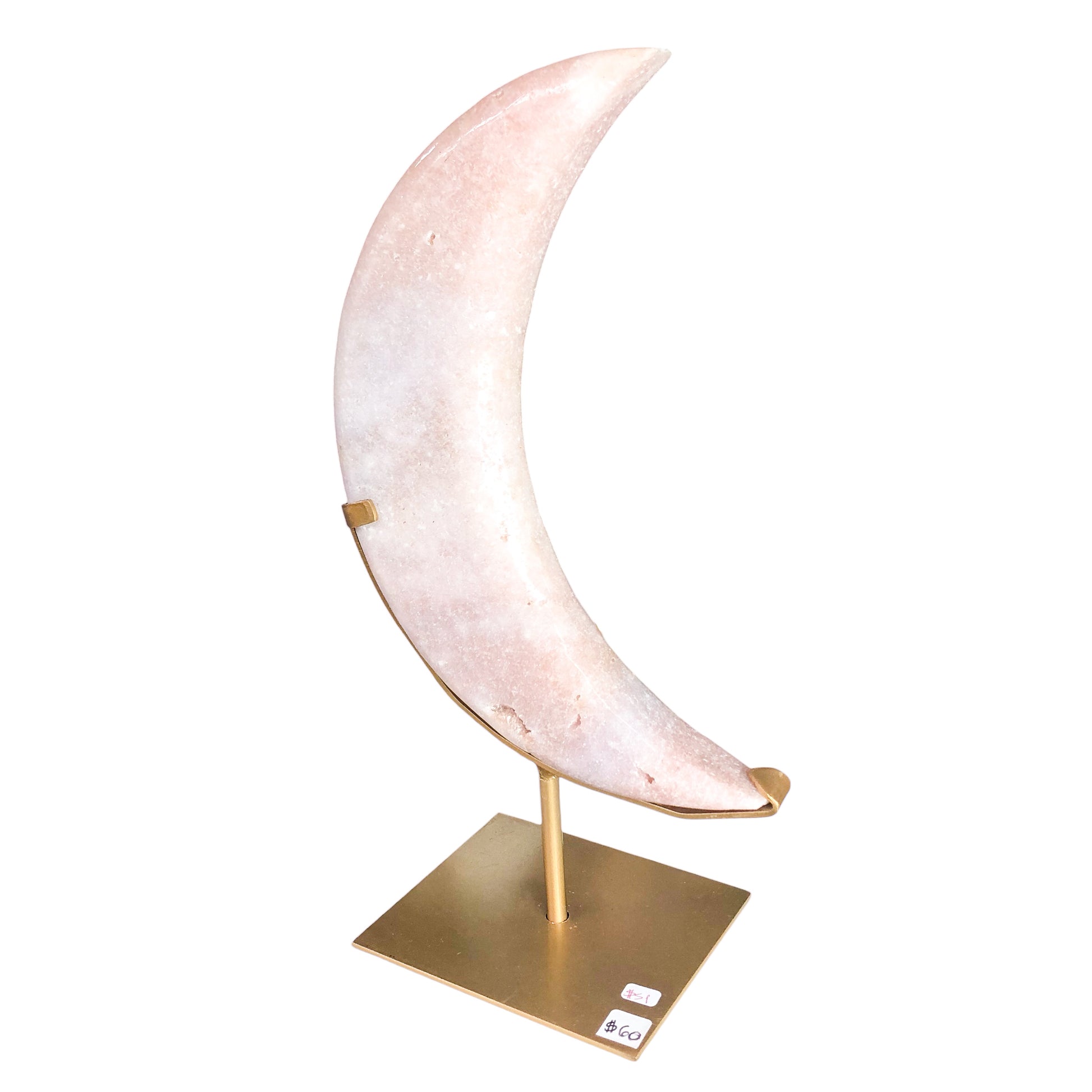 Pink Amethyst Moon on Stand