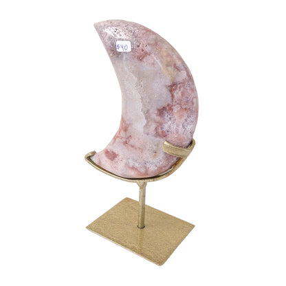 Pink Amethyst Moon on Stand