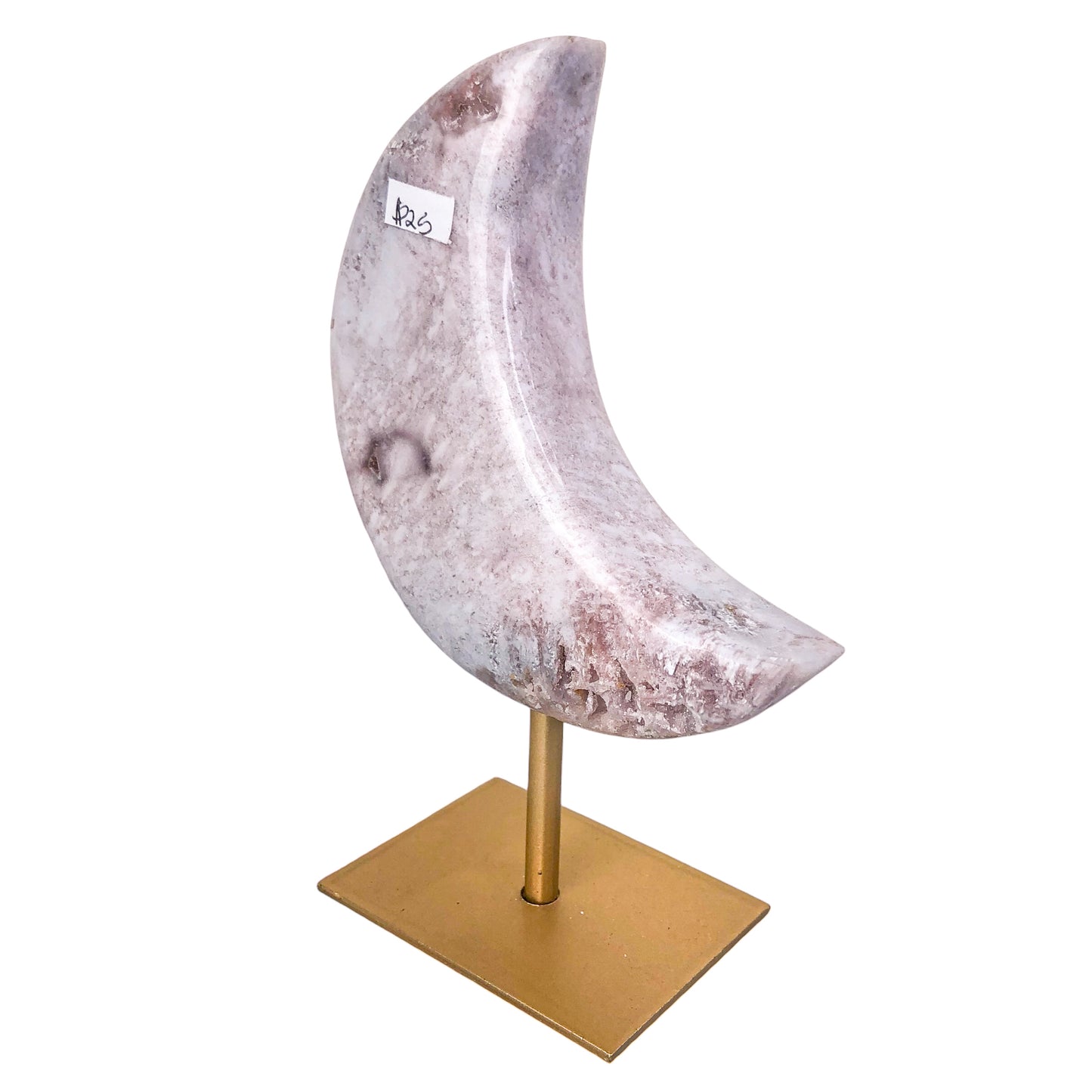 Pink Amethyst Moon on Stand