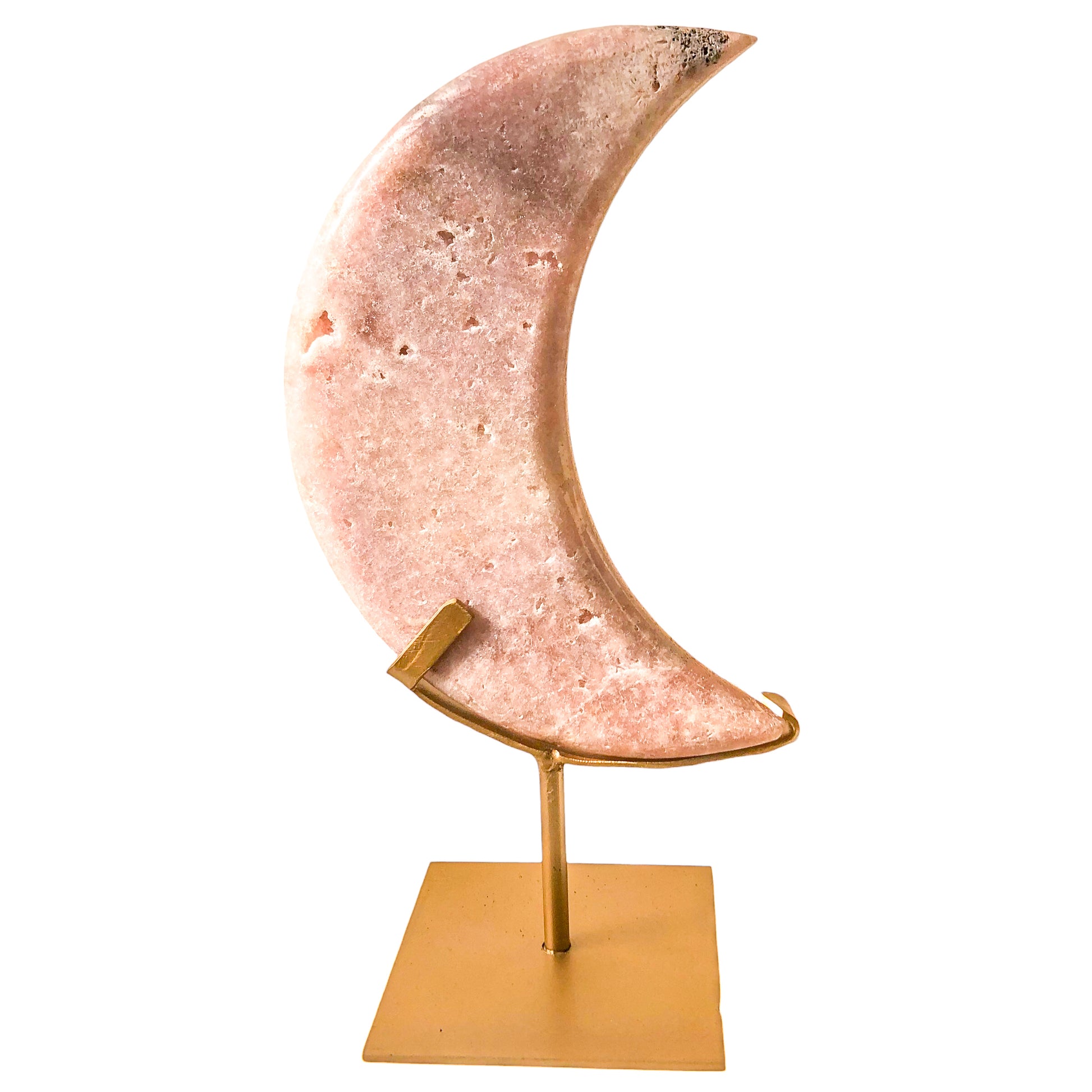 Pink Amethyst Moon on Stand