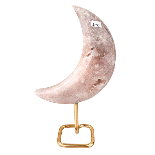 Pink Amethyst Moon on Stand