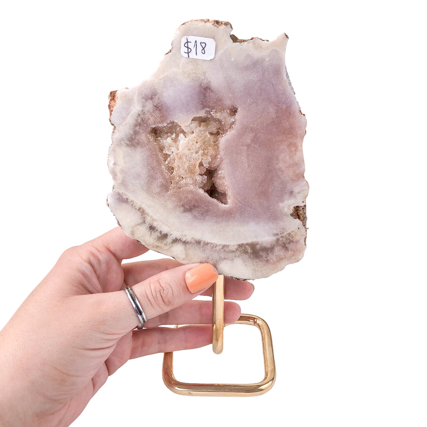 Pink Amethyst Slab on Stand