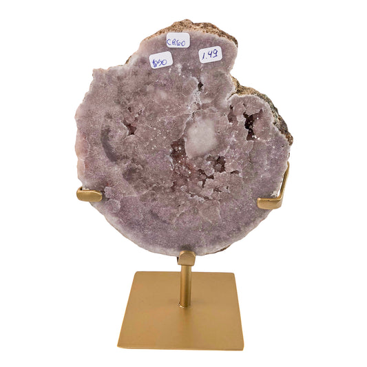 Small Pink Amethyst Slab on Stand