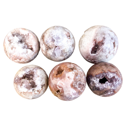 Pink Amethyst Spheres - Set of 6 Pieces - Up