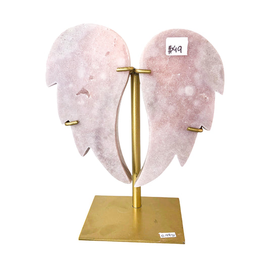 Pink Amethyst Wings on Stand