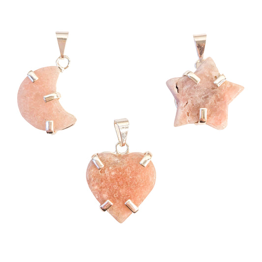 Pink Amethyst Heart Pendants