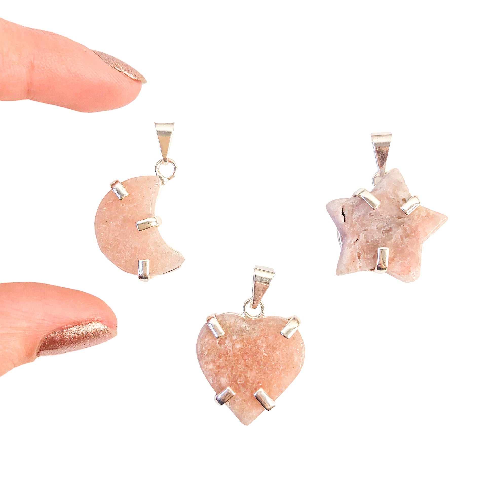 Pink Amethyst Heart Pendants