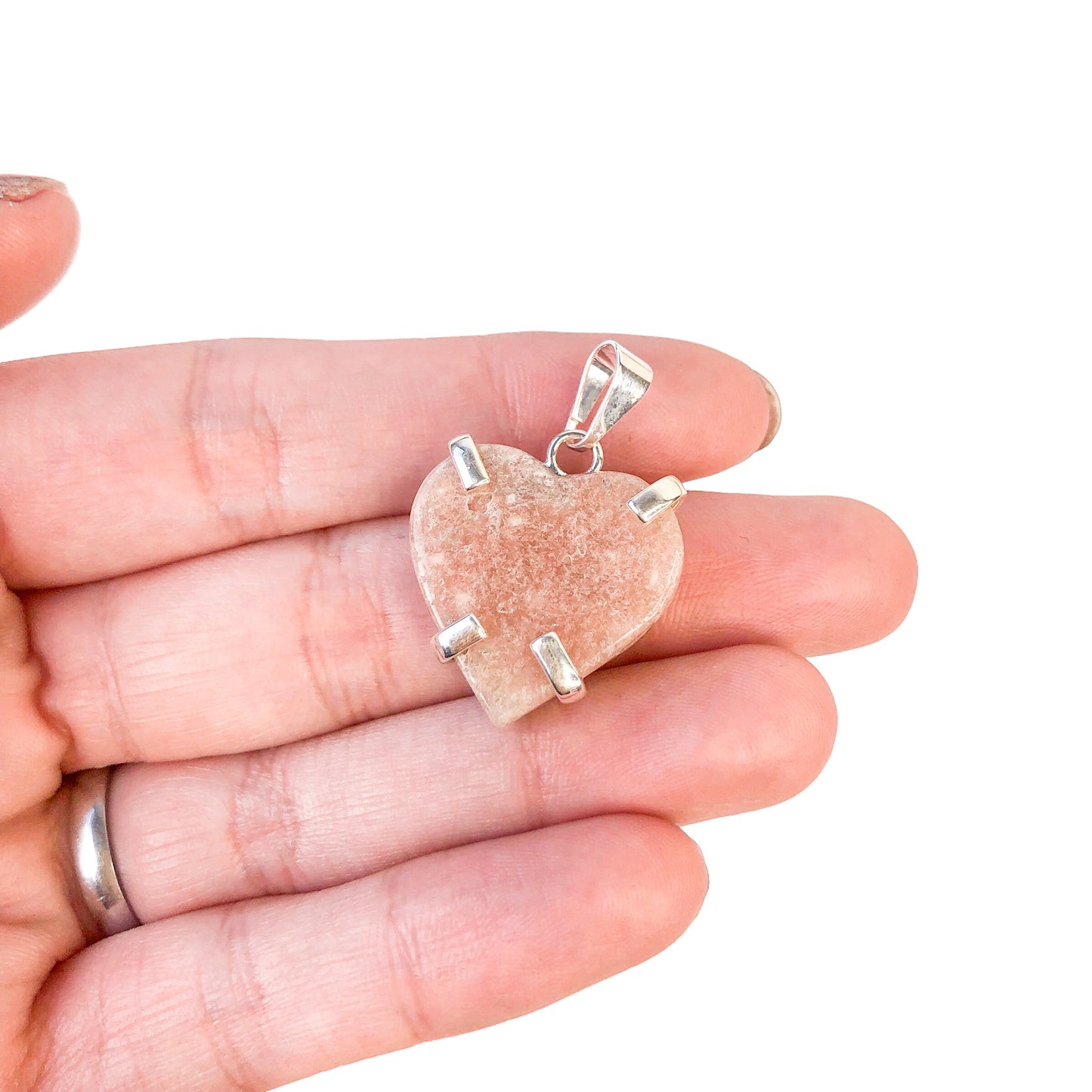 Pink Amethyst Heart Pendants