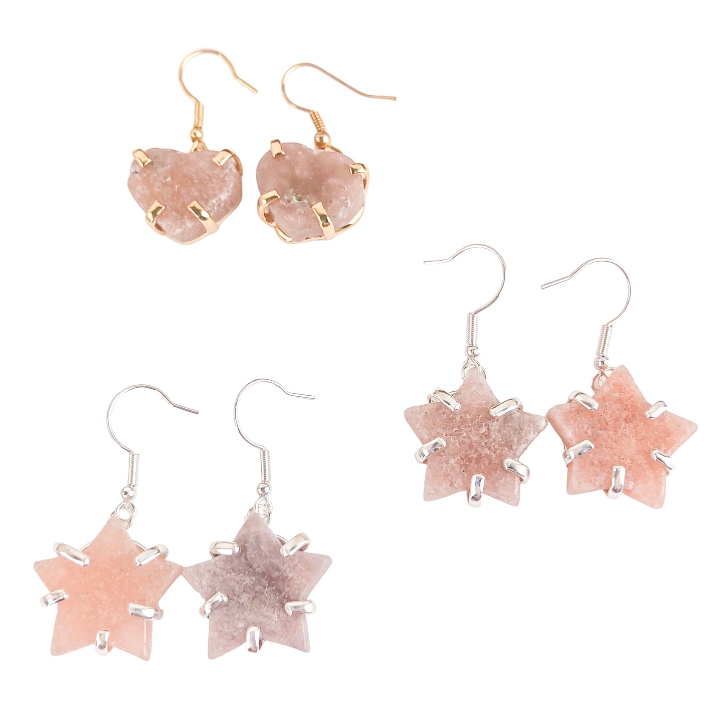 Pink Amethyst Shapes Earrings