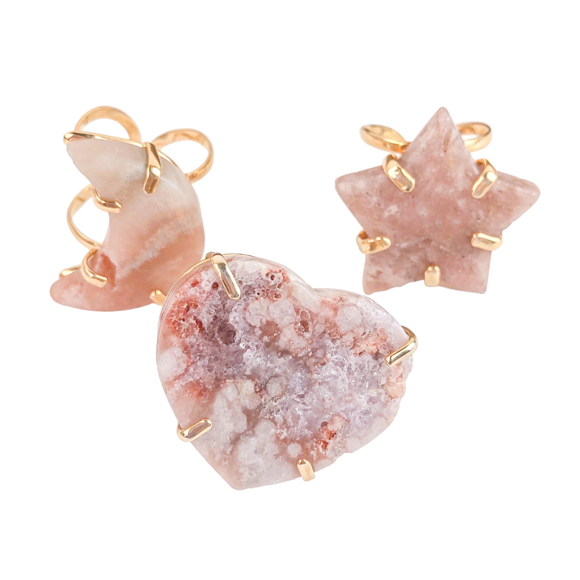 Pink Amethyst Shapes Rings