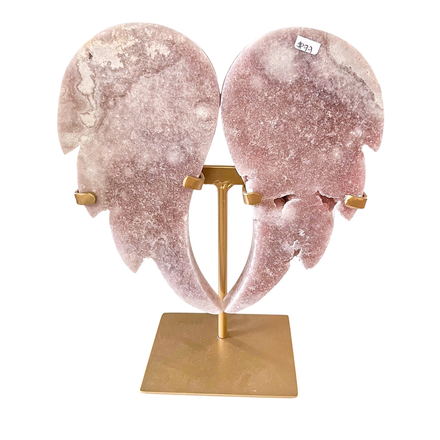 Pink amethyst wings on stand - Nativa Gems