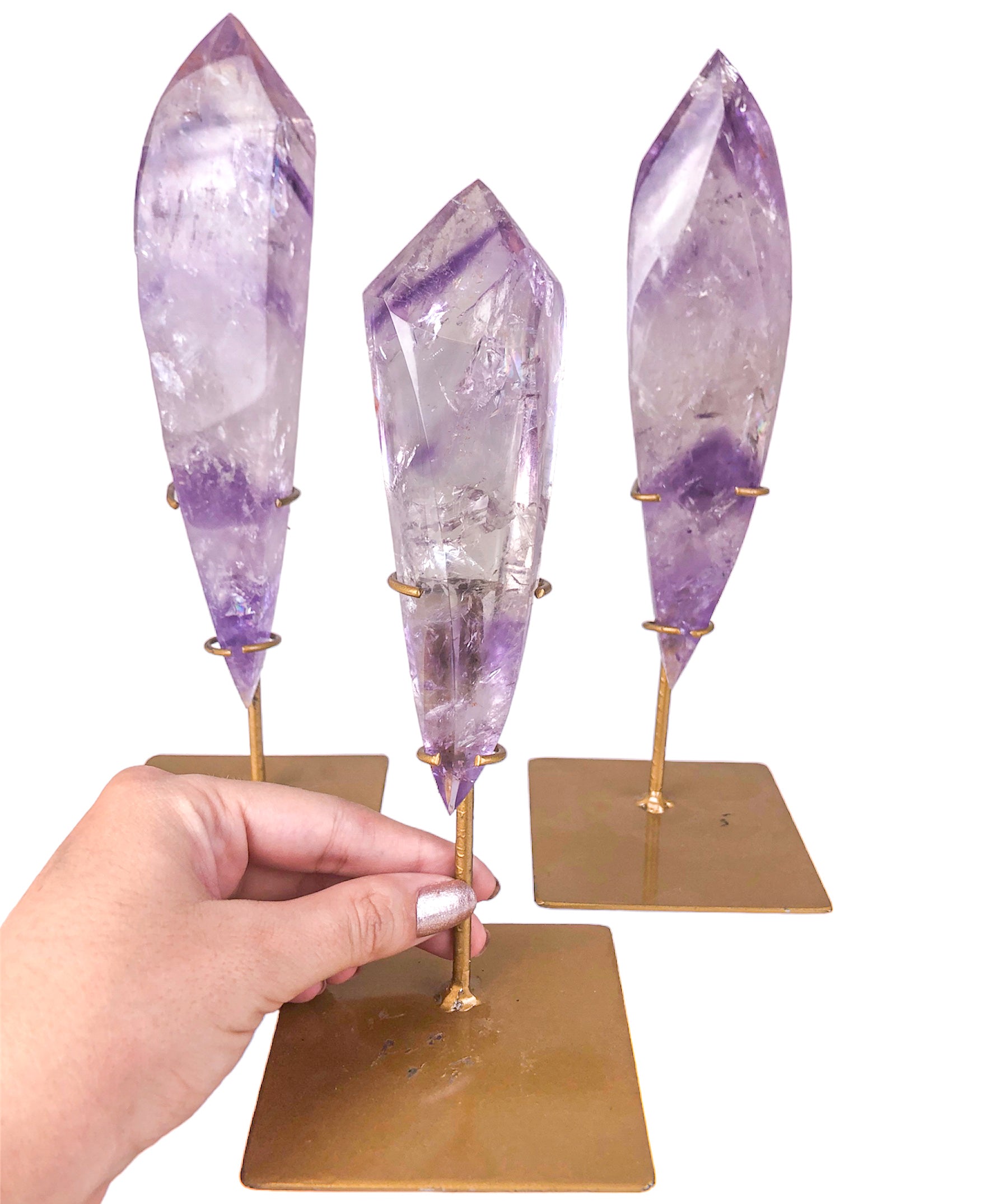 Polished Amethyst Phantom on Stand