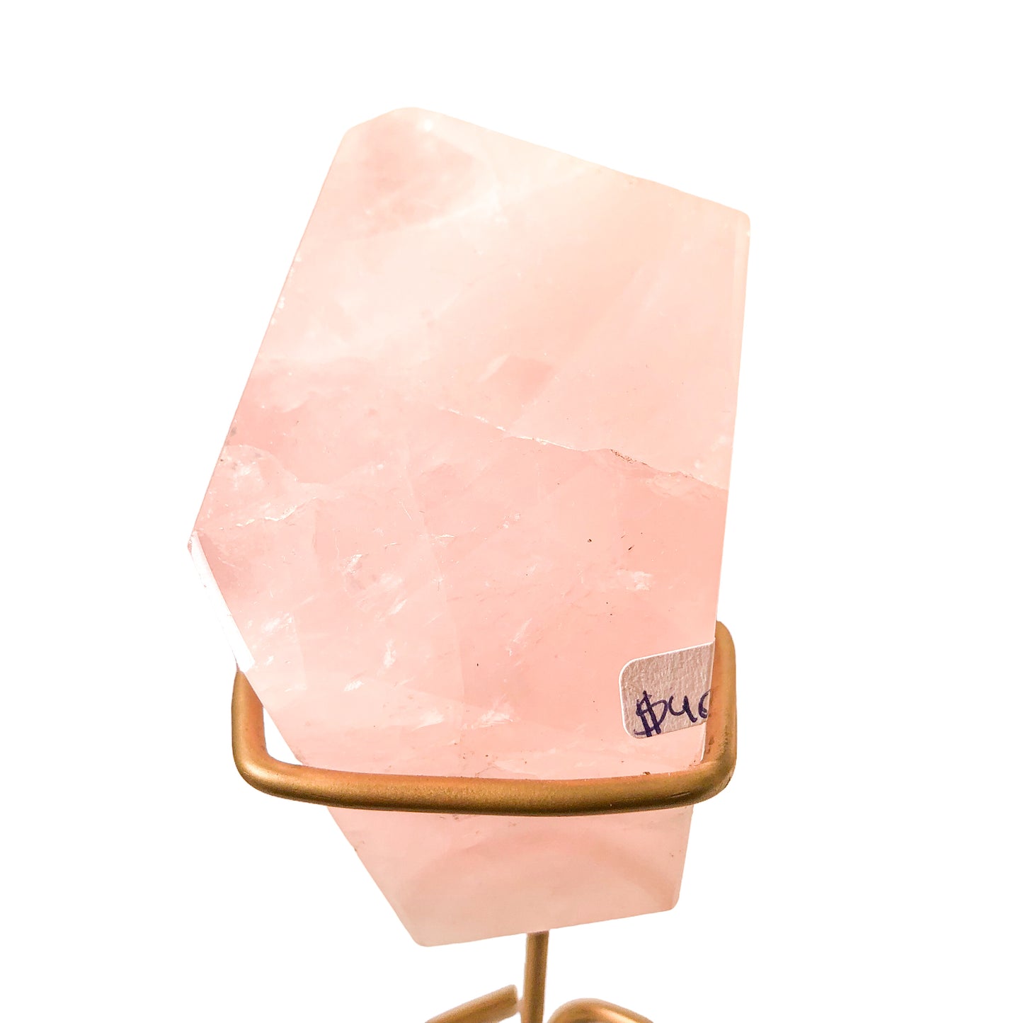 POLISHED ROSE QUARTZ ON STAND