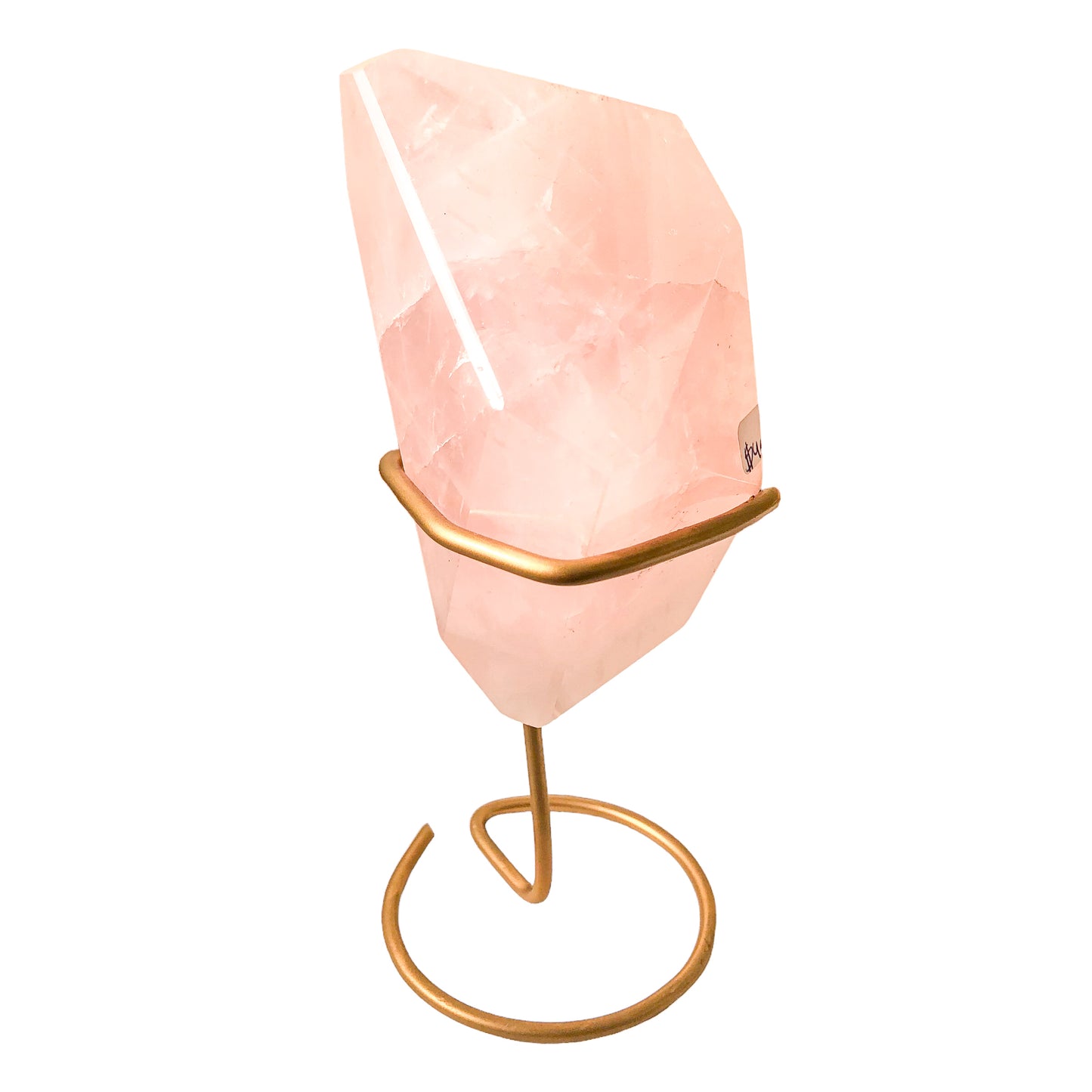 POLISHED ROSE QUARTZ ON STAND