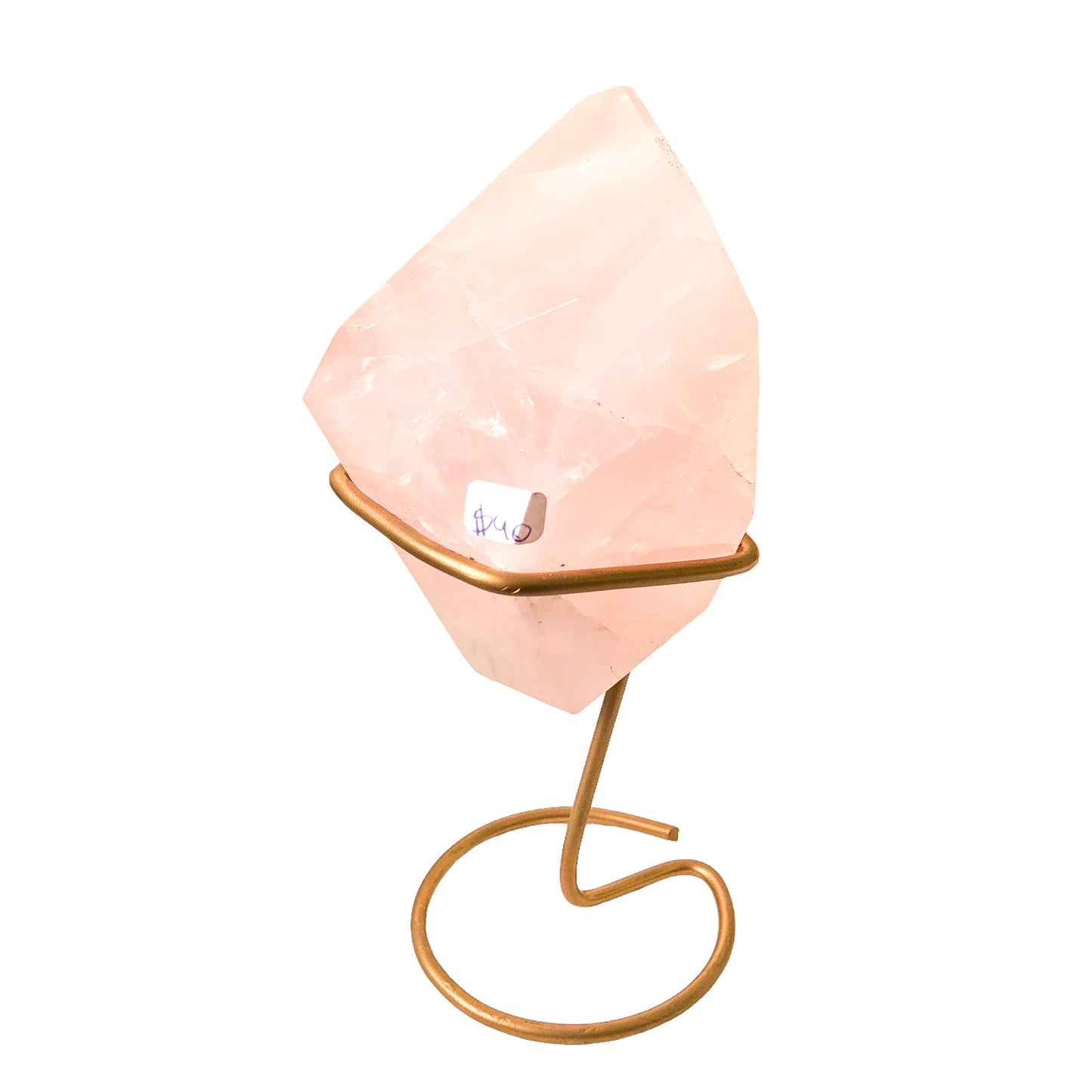 POLISHED ROSE QUARTZ ON STAND